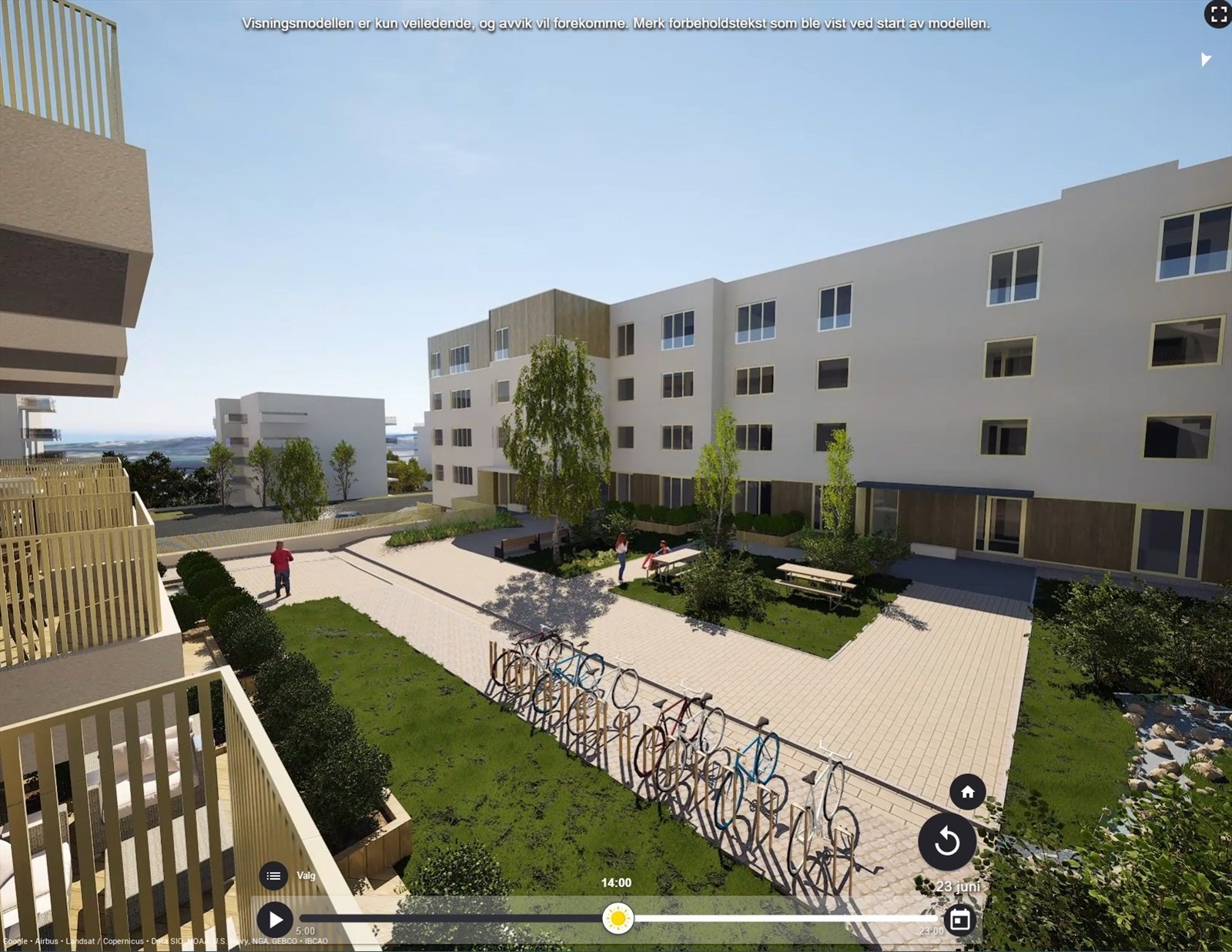 Utsyn fra balkong. Galleribilde