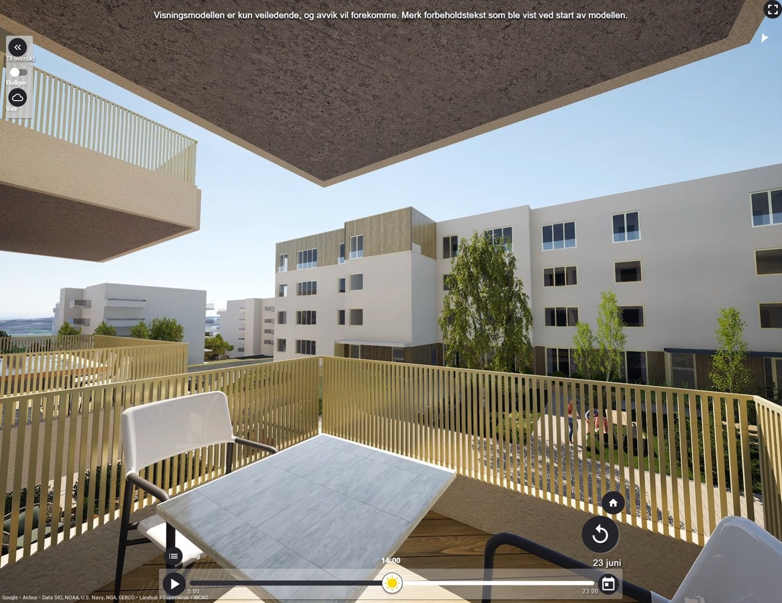 Utsyn fra balkong. Galleribilde