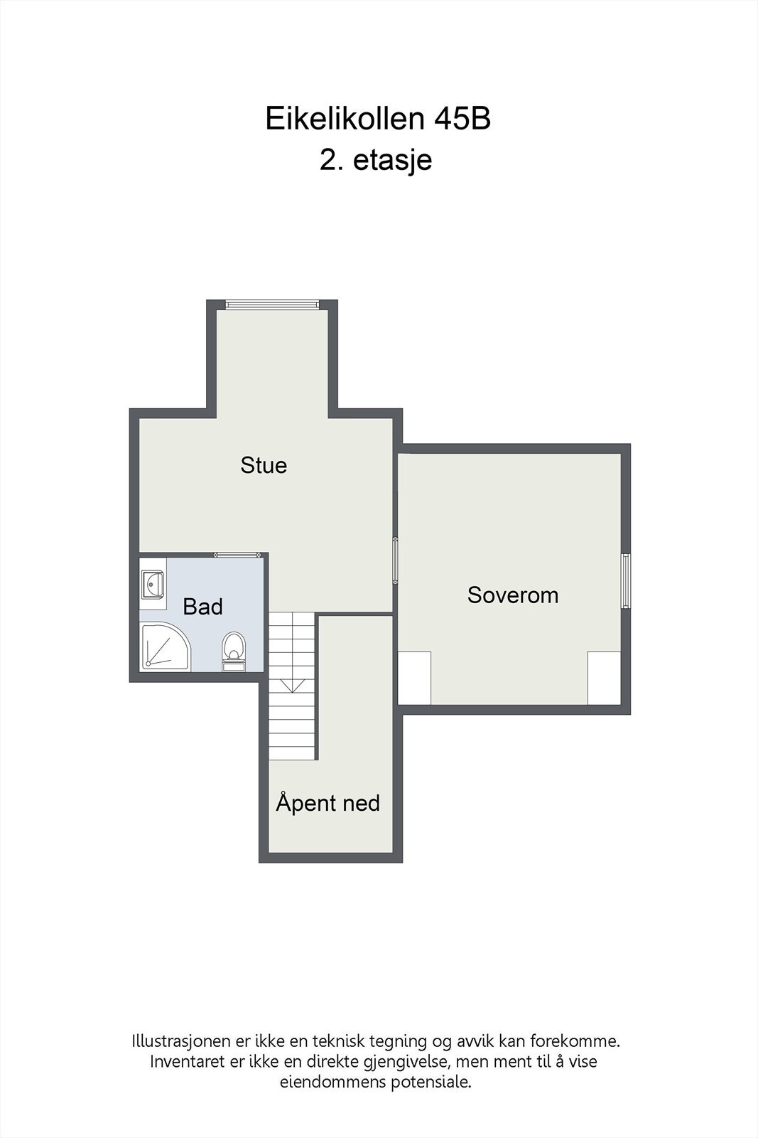 Plantegning loftsetasje. Galleribilde