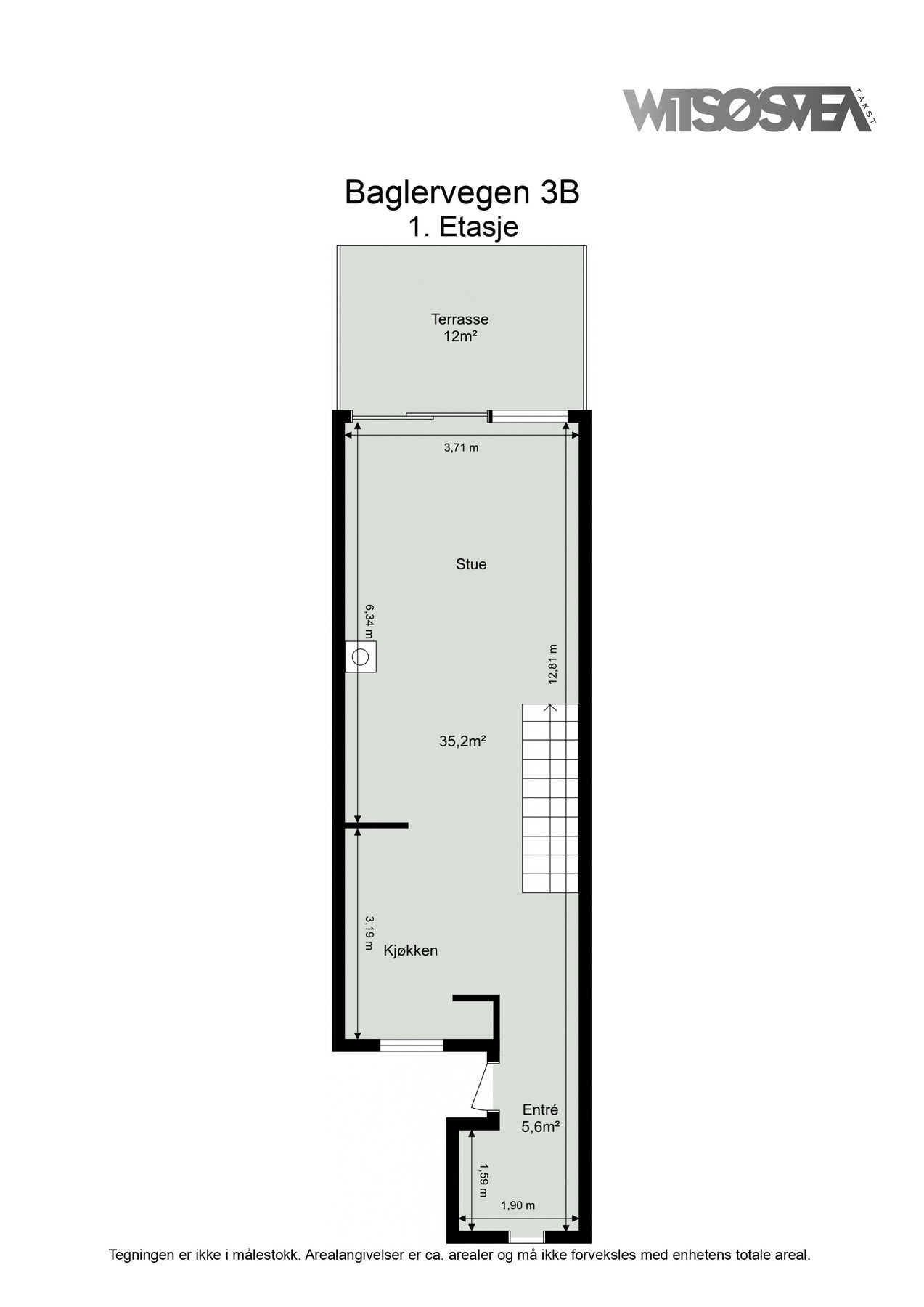 Planskisse for 1.etasje. Galleribilde