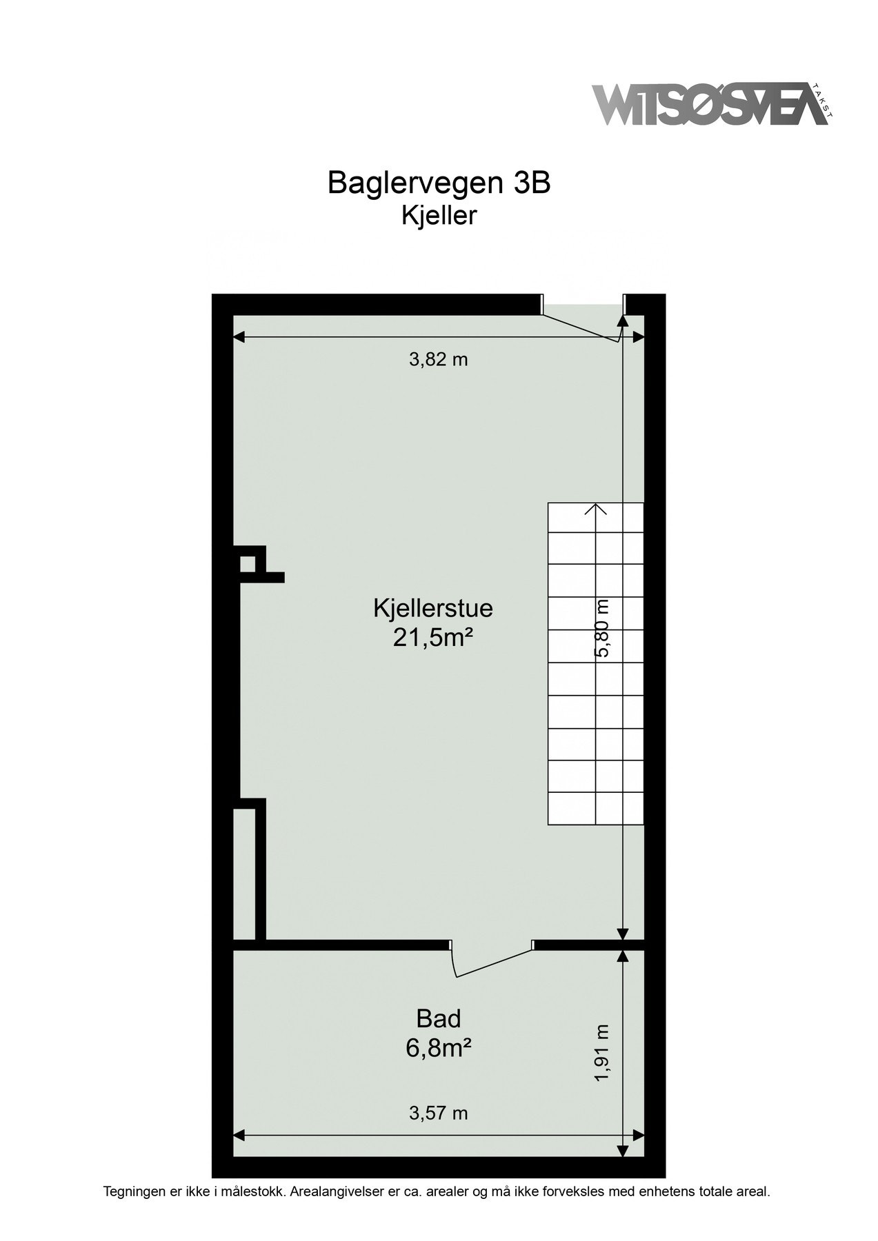 Planskisse for kjeller. Galleribilde