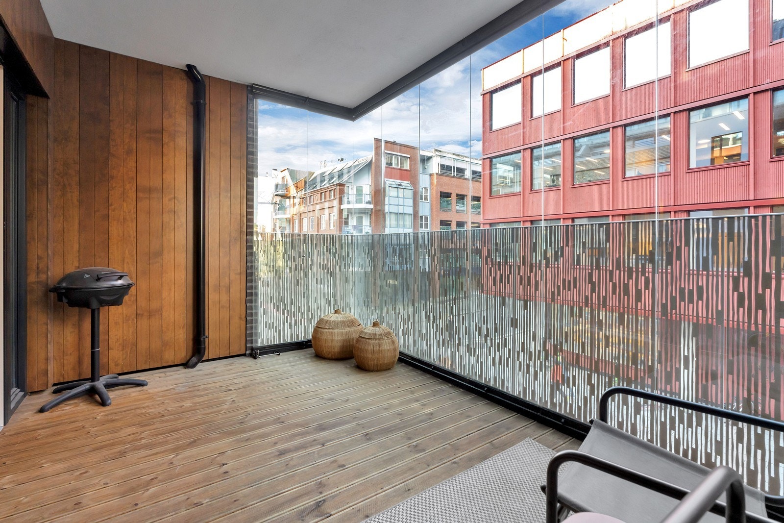 Stor innglasset balkong Galleribilde