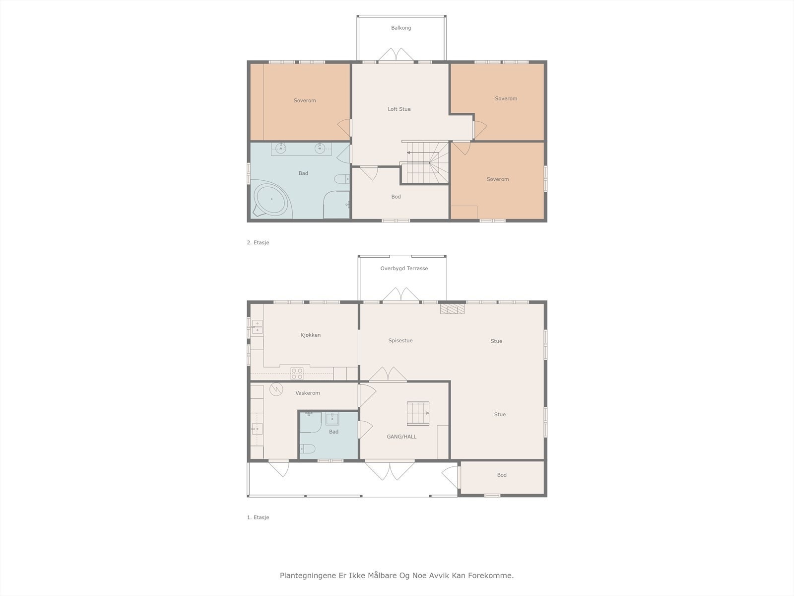 Plantegning begge etasjer Galleribilde