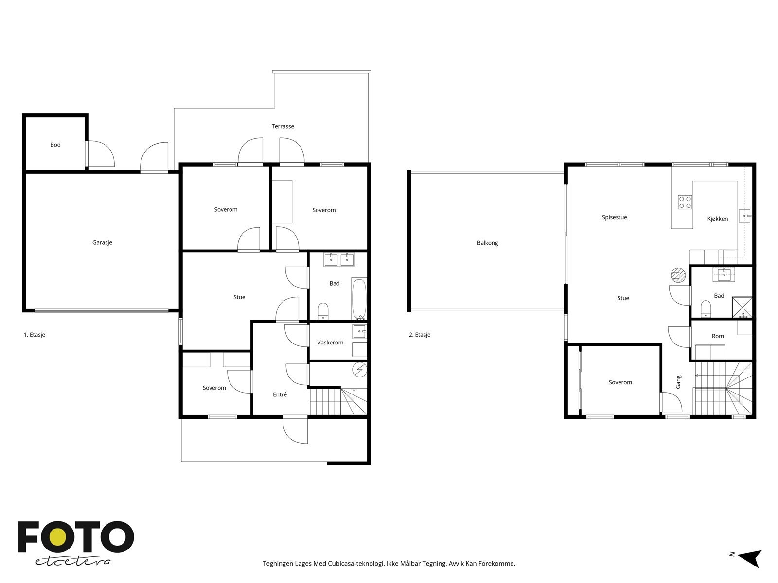 Veiledende planskisse begge etasjer. Ikke målbar Galleribilde