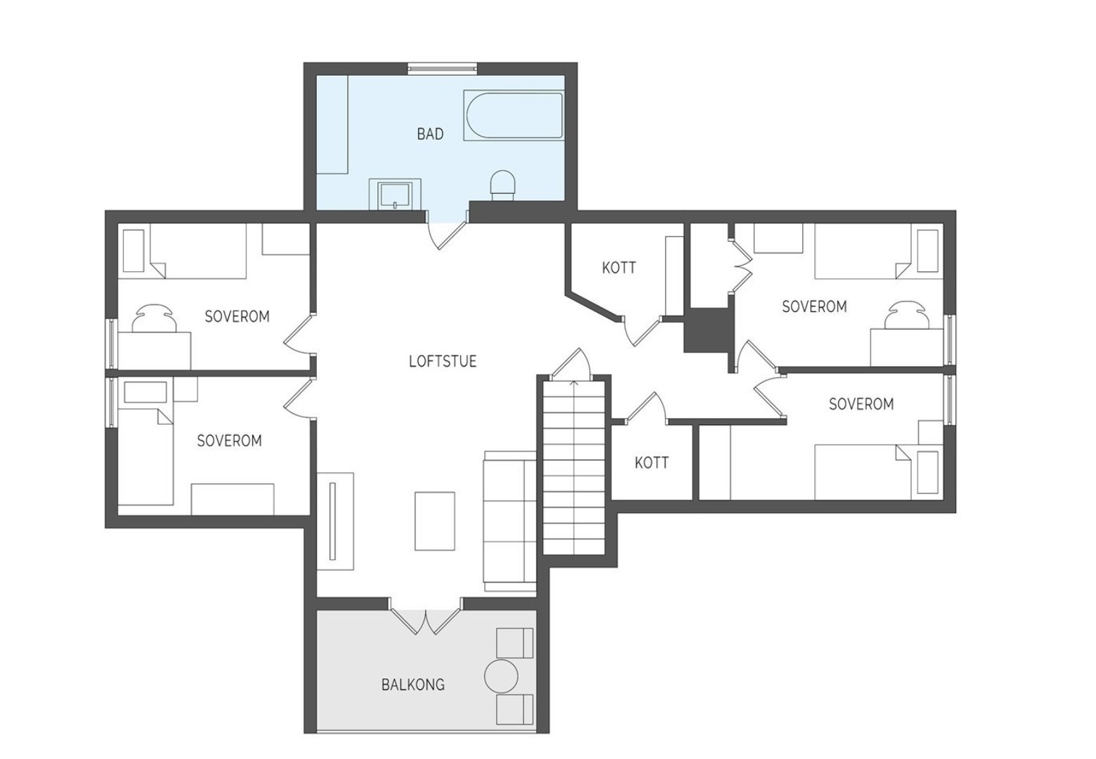 Plantegning 2.et. Galleribilde