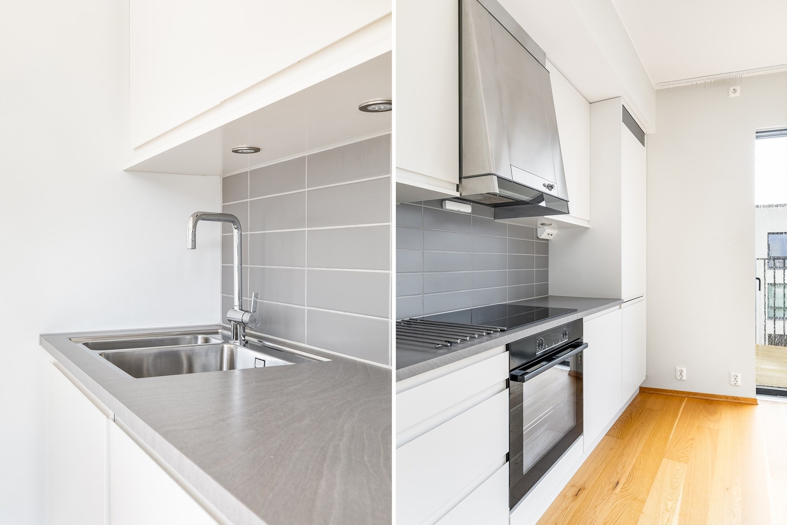 Kjøkkenet er komplett med integrerte hvitevarer, velholdt og effektivt med blant annet platetopp og underlimt vask plassert side om side. Galleribilde