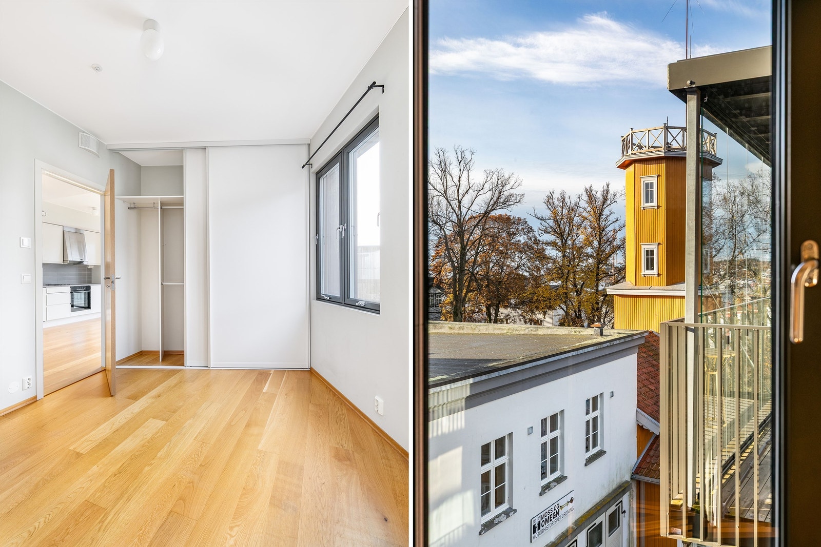 I soverommet er skyvedørsgarderobe allerede installert - med innmat. Galleribilde