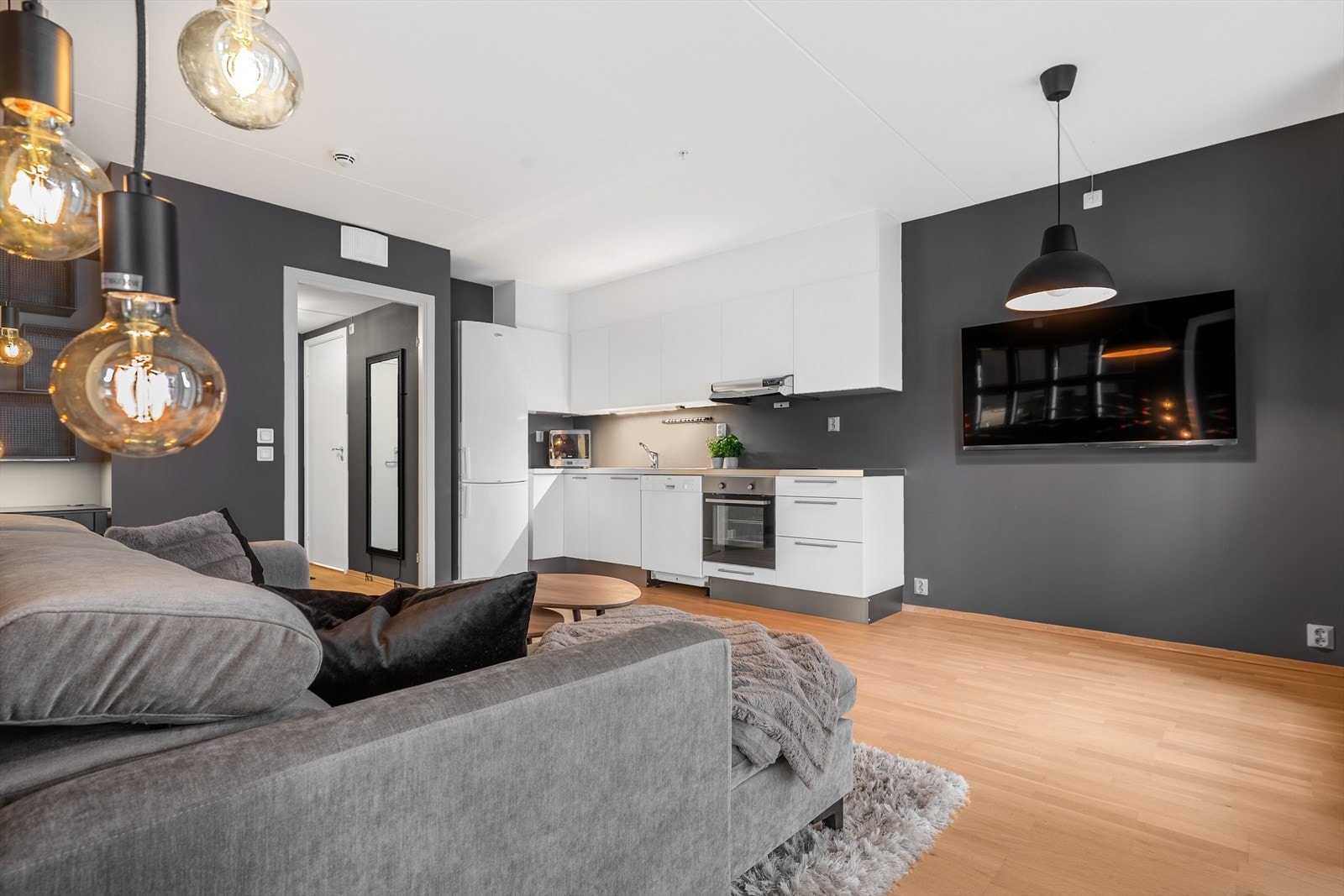 Kjøkken/stue i åpen løsning. Galleribilde