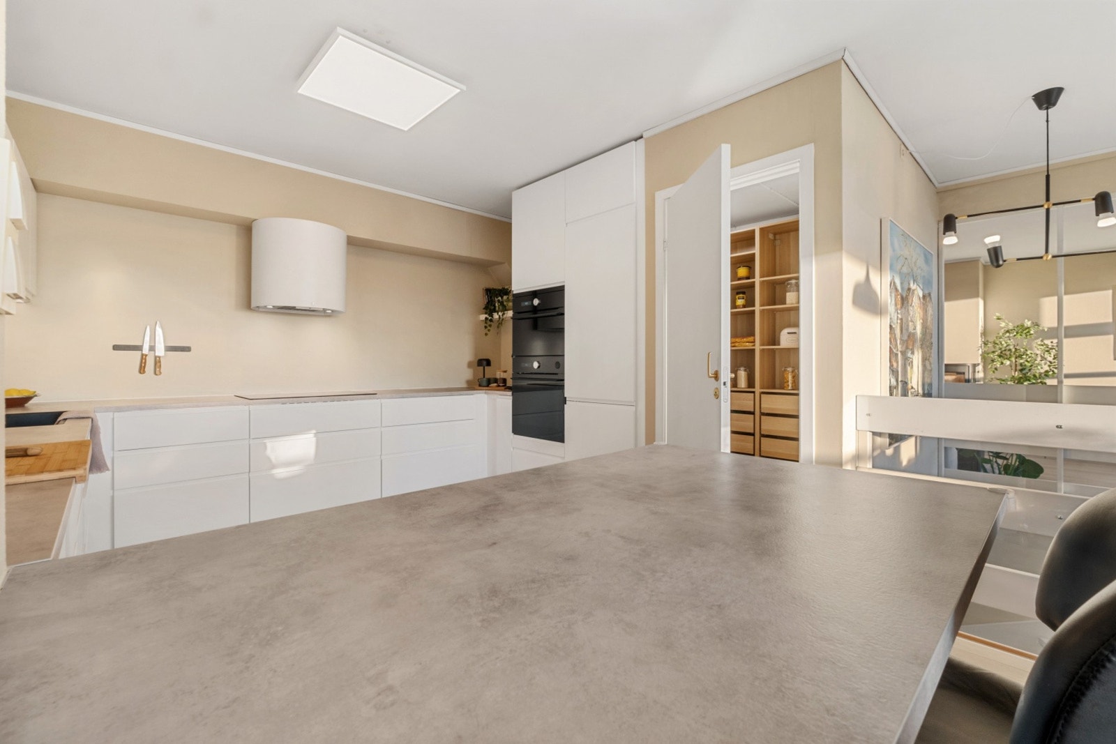 Dør inn til praktisk bod i tilknytning til kjøkken Galleribilde