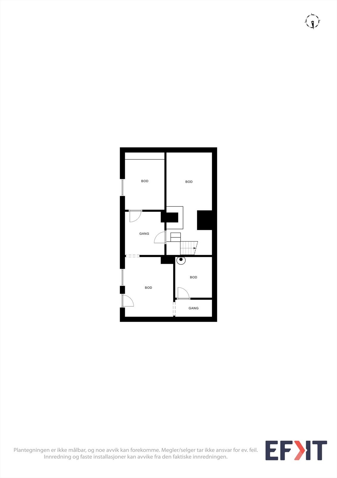 Hovedhuset har en romslig kjeller bestående hovedsakelig av boder. Bodplass er noe man aldri får nok av. Galleribilde