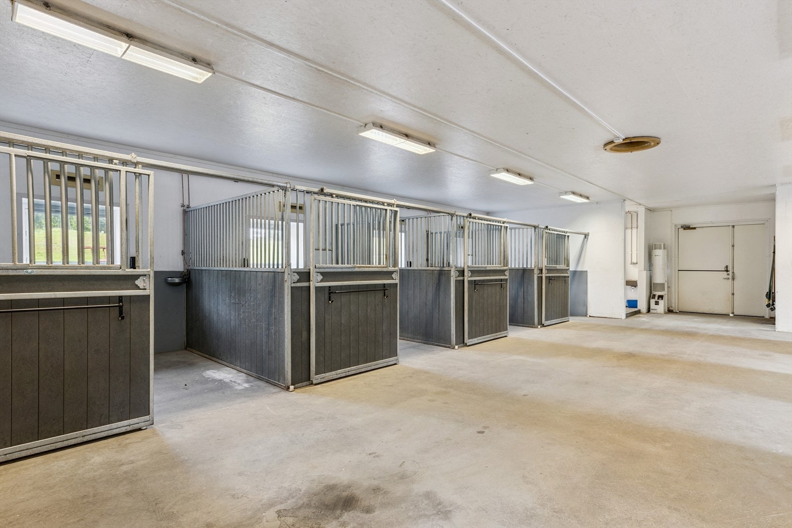 4 av boksene er 3x3m og 4 er 3x3,5m. Dette gir god plass til store hester. Alle boksene har vindu, slik at hestene kan følge med ut på hva som skjer. Galleribilde