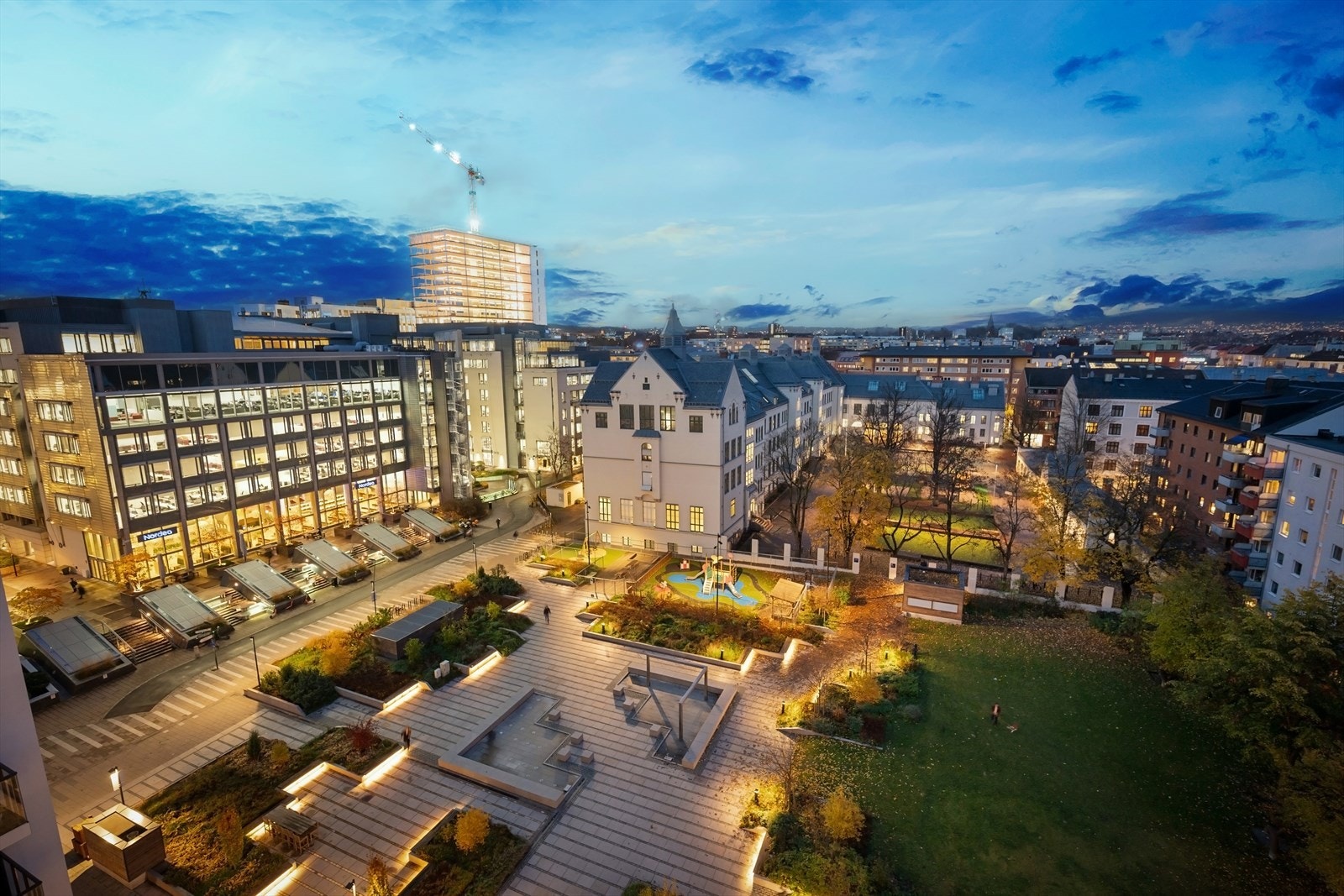 Nærområdet er opparbeidet med hyggelige fellesarealer og grøntområder til glede for sameiets beboere. Galleribilde