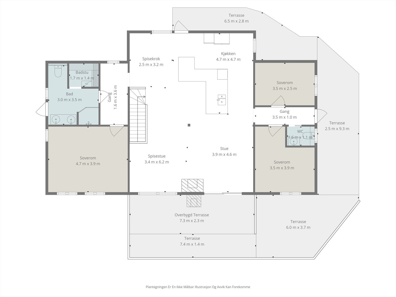 Plantegning hovedetasje (ikke målbar) Galleribilde