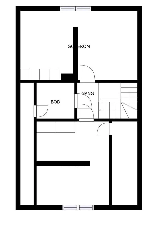 To store soverom og bod, med fleksibel løsning for totalt opptil 4 sengeplasser Galleribilde