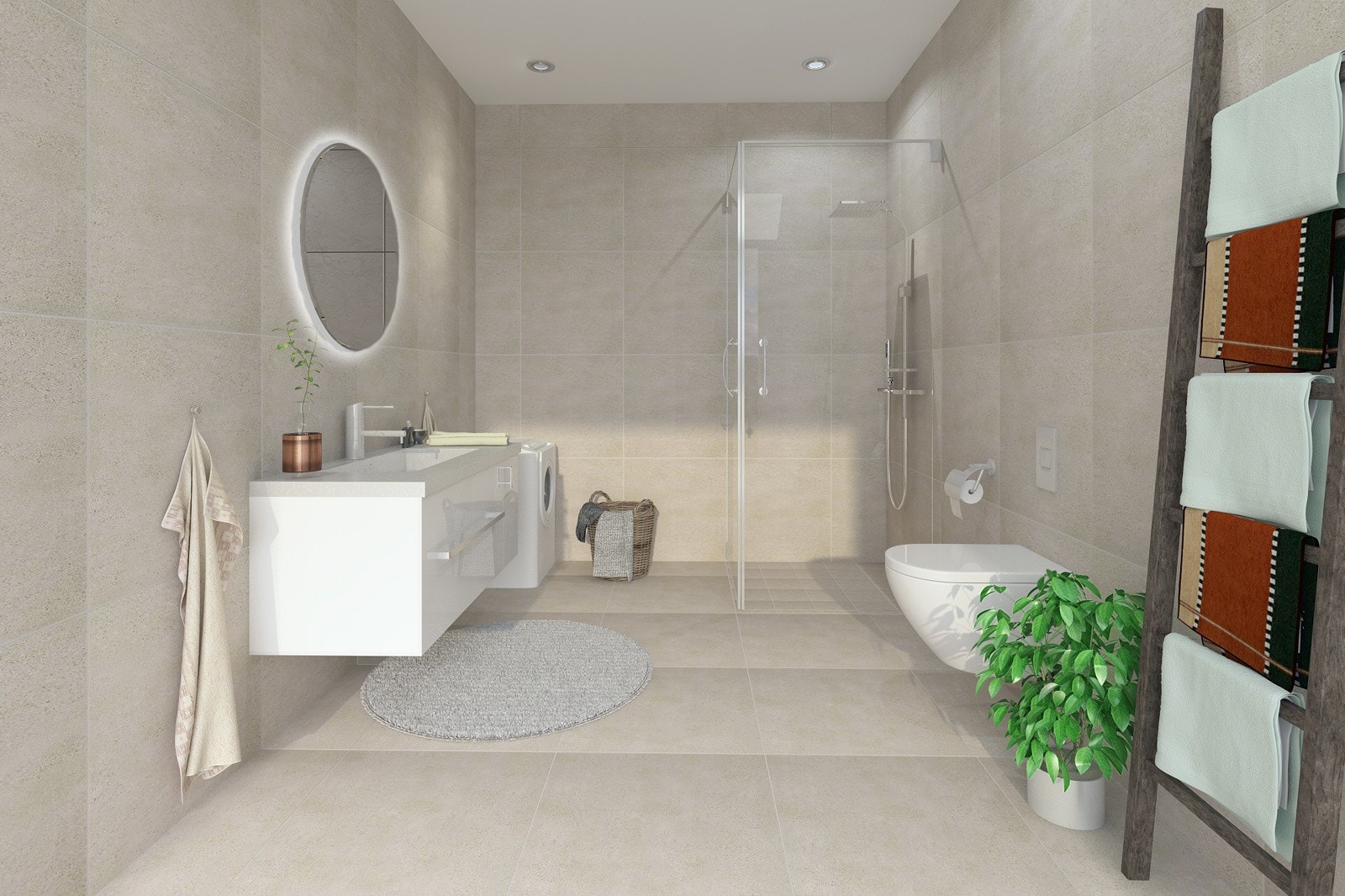 Moderne bad av god størrelse. Galleribilde