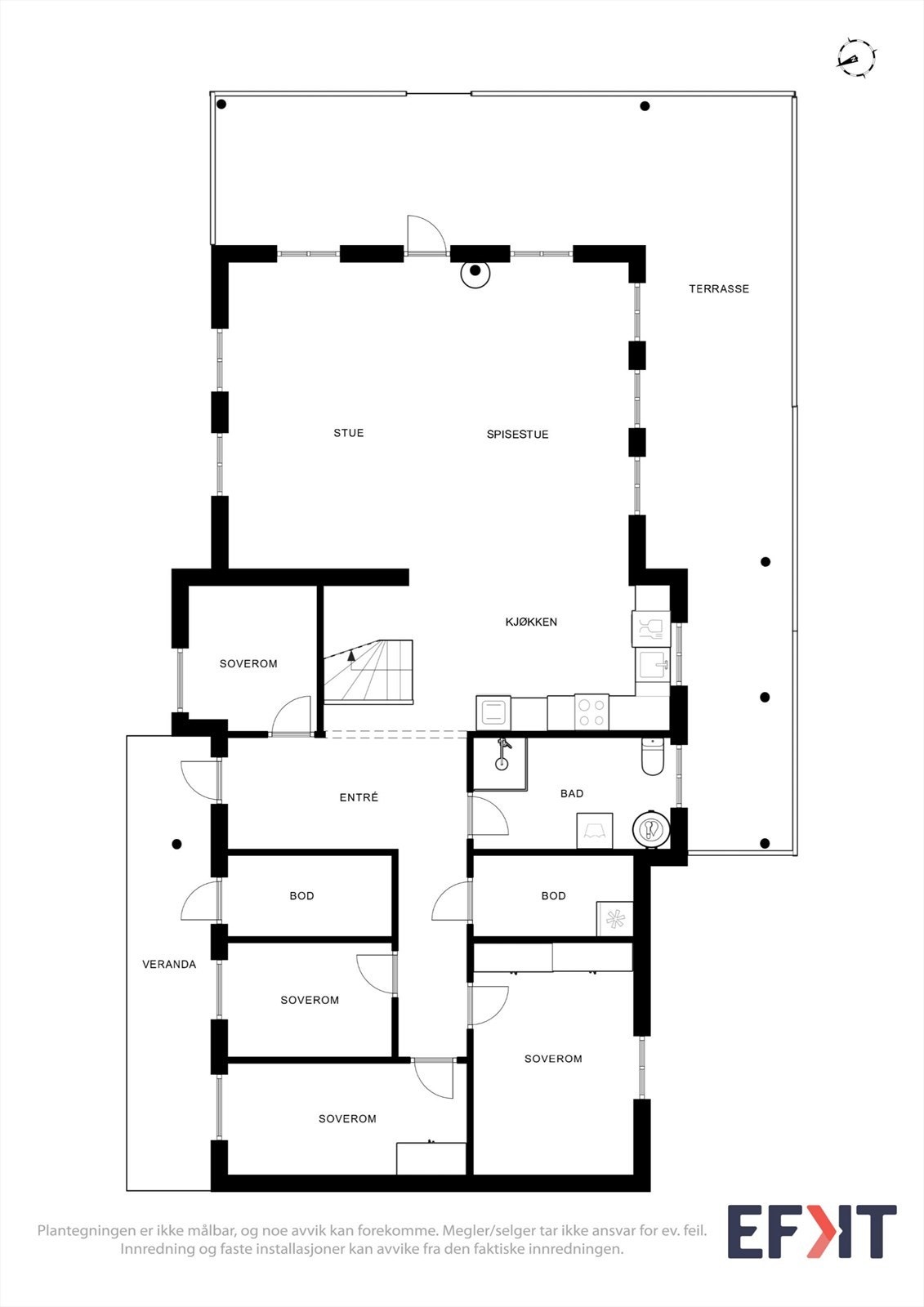 Plantegning 1. etg Galleribilde