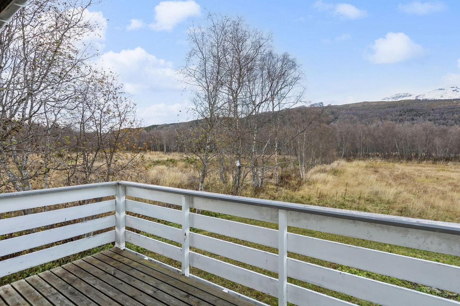 Skjermet veranda med utsyn mot hage og flott natur Galleribilde