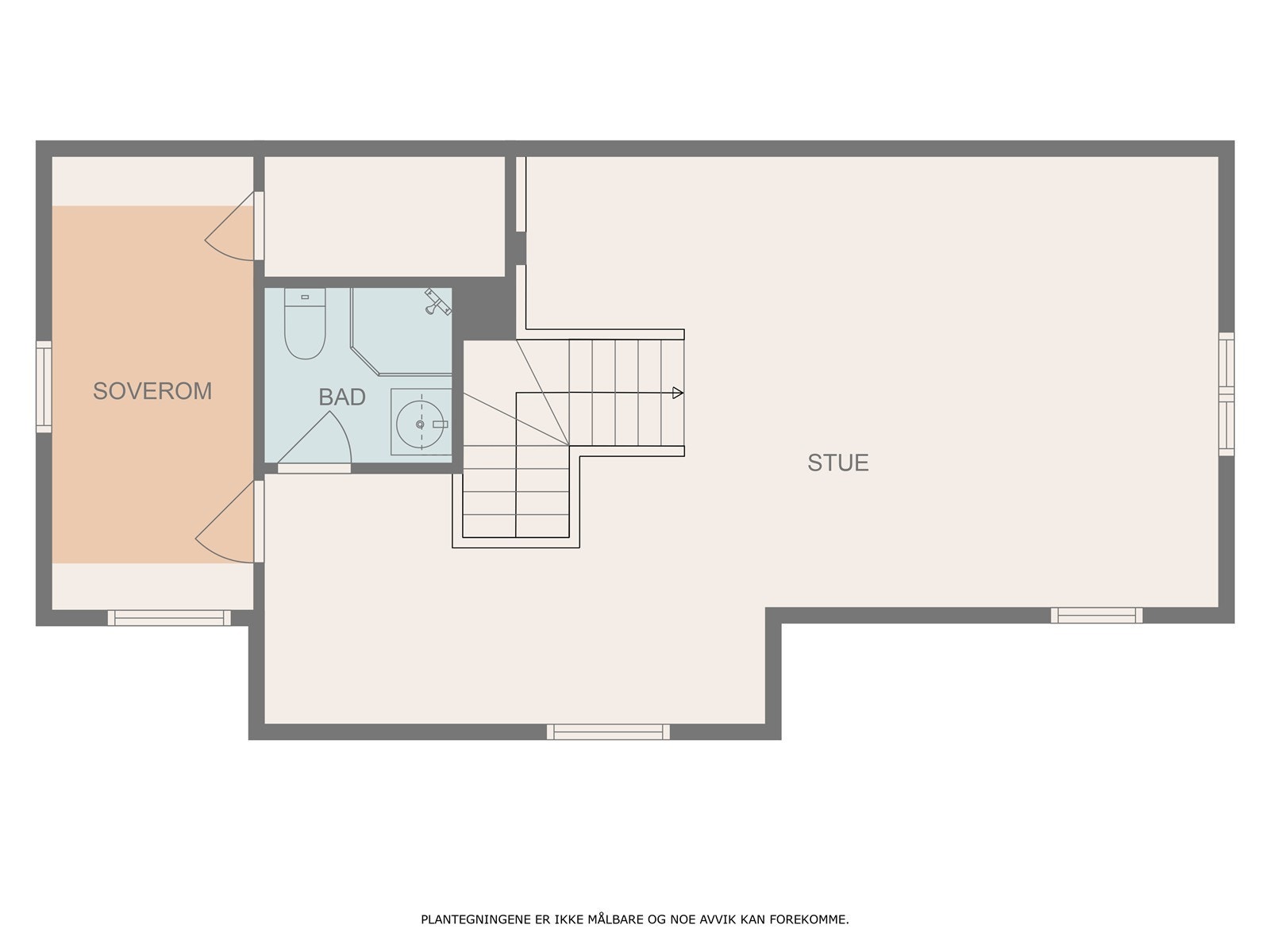 Plantegning loftsetasje bolig. Galleribilde