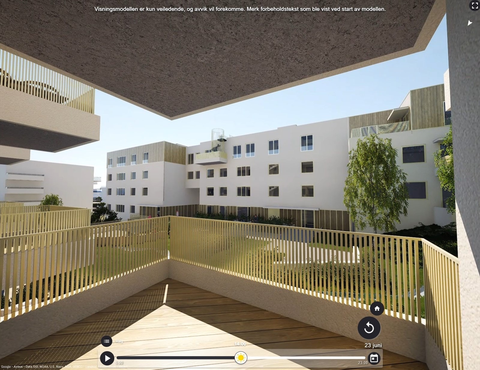 Sydvestvendt balkong på ca. 7 kvm. i 3 etg. Galleribilde