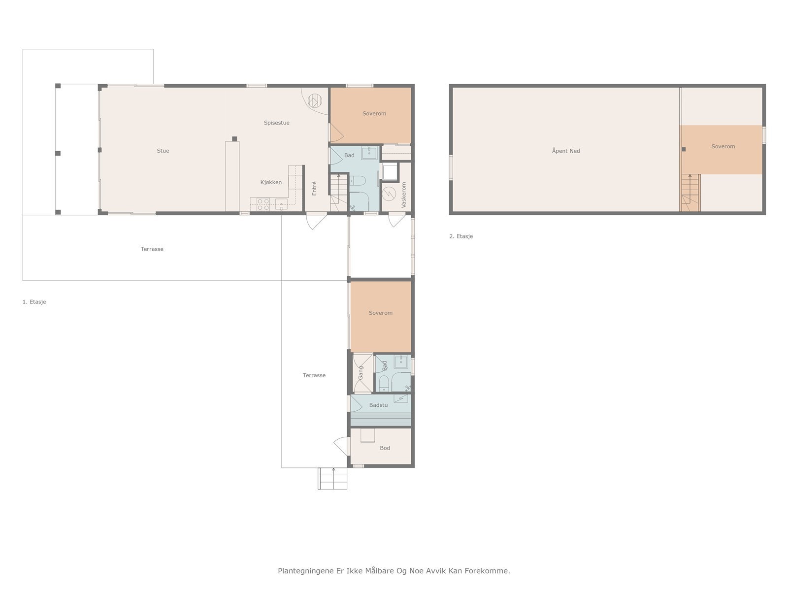 Hytta har alt på et plan og en praktisk hems Galleribilde
