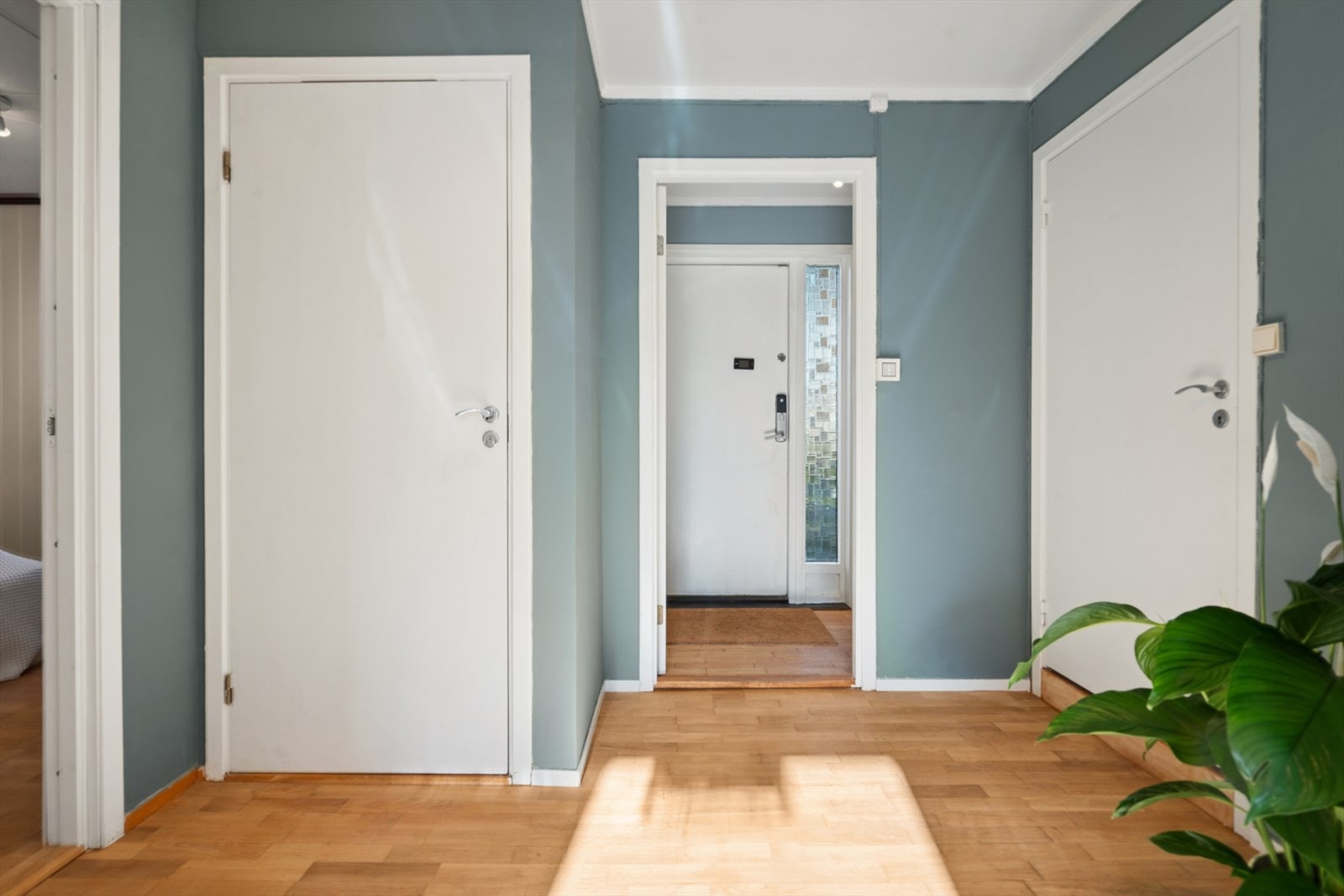 Romslig entré/gang med god plass til diverse oppbevaringløsninger. Galleribilde