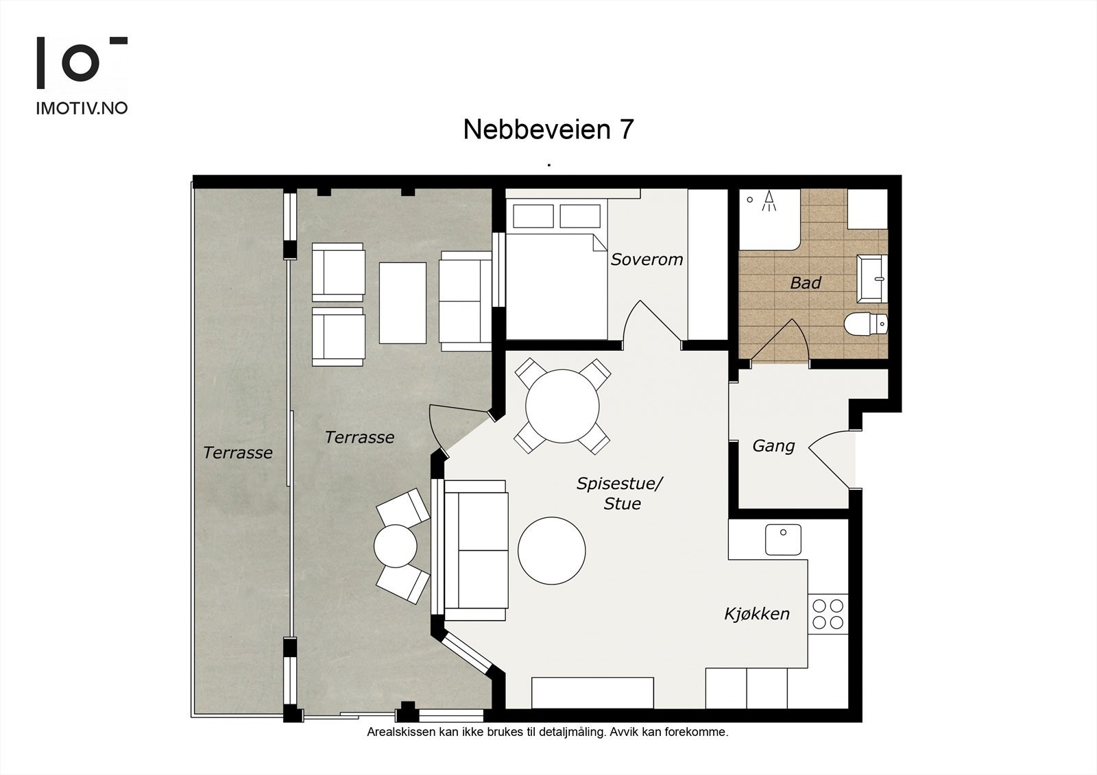 - Plantegning, i tillegg disponerer leiligheten en ekstern bod - Galleribilde