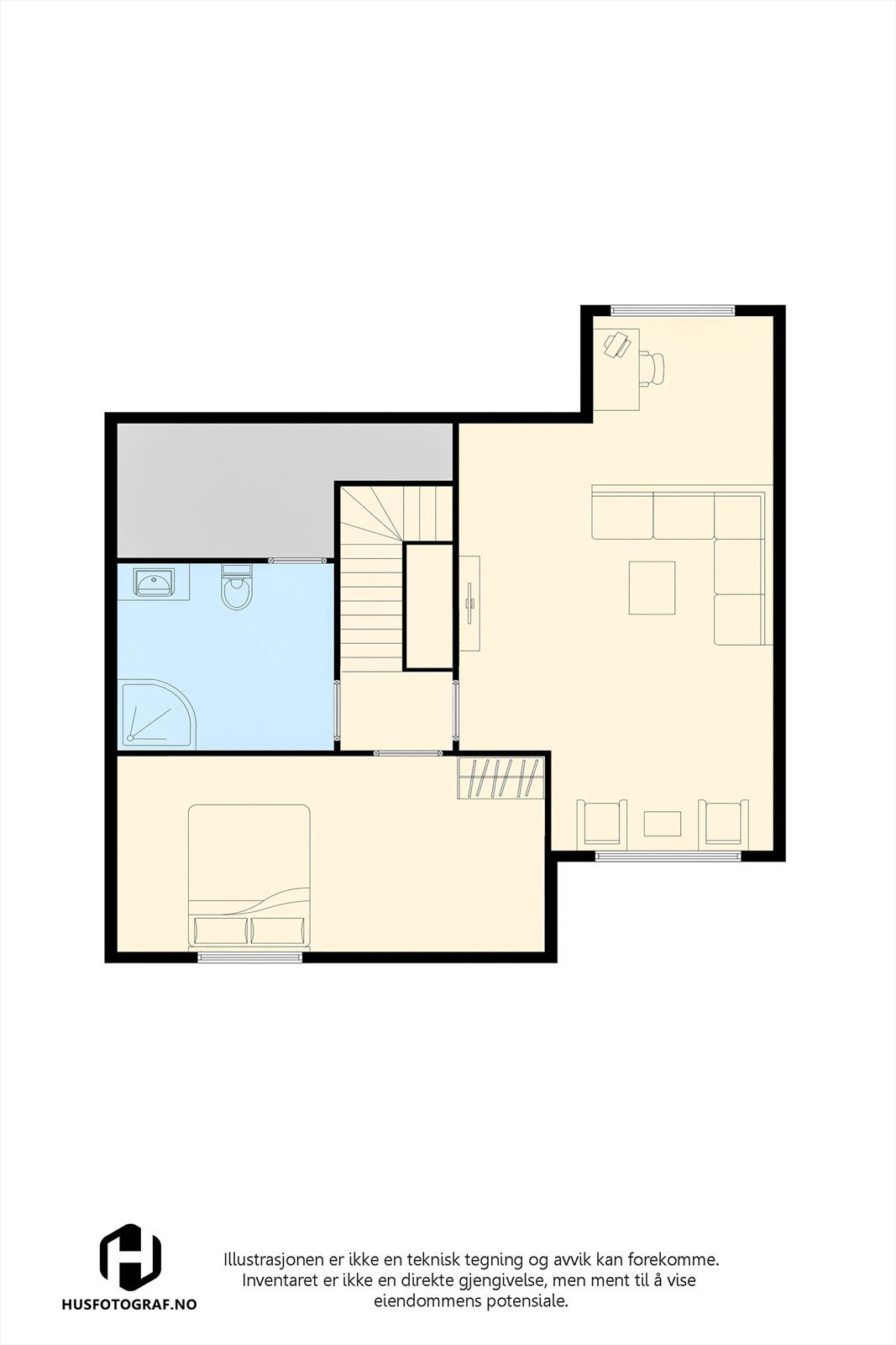 Plantegning loftsetasje. Galleribilde
