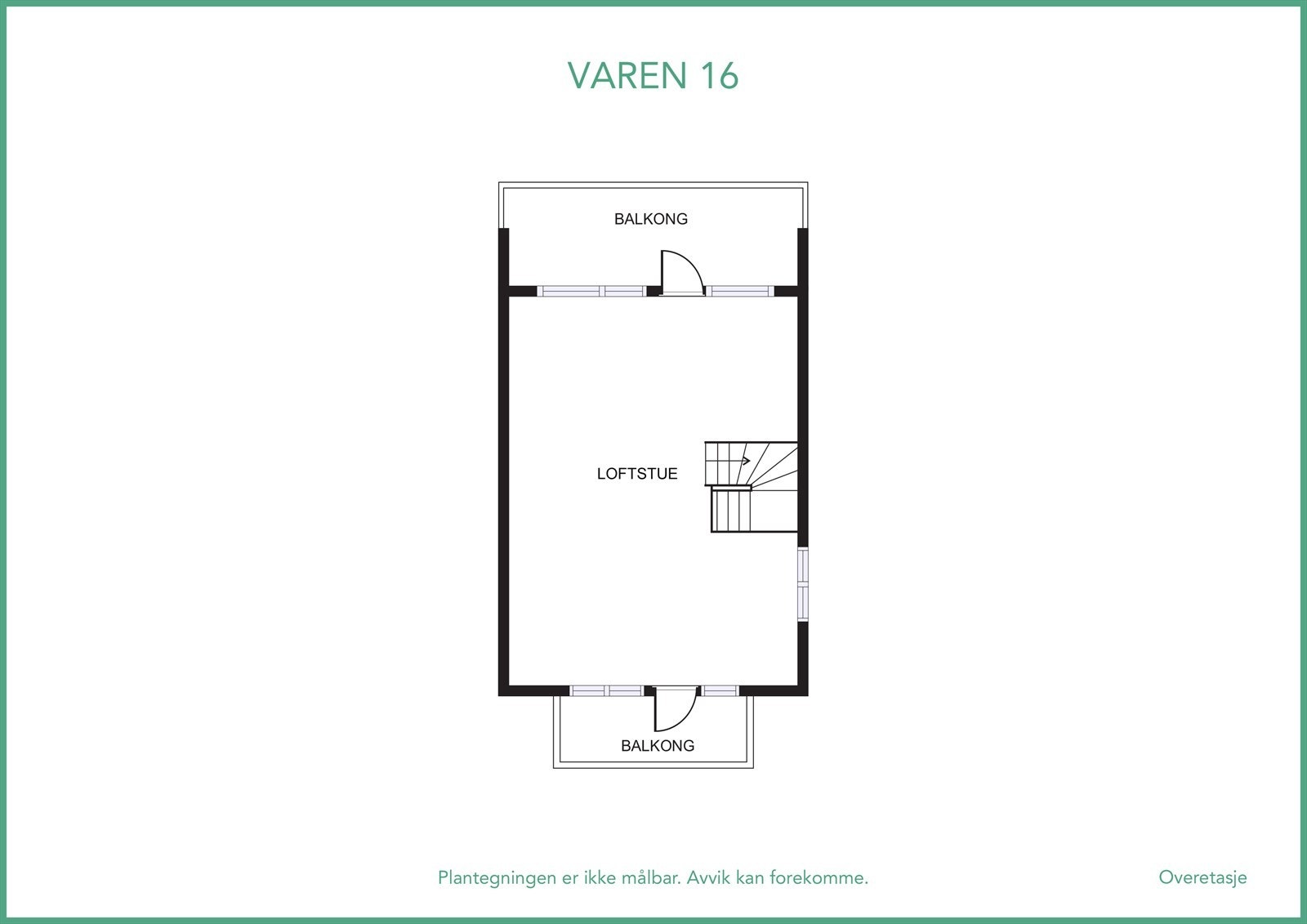 Plantegning loftetasje. Se også virtuell visning, trykk på 360 knappen! Galleribilde