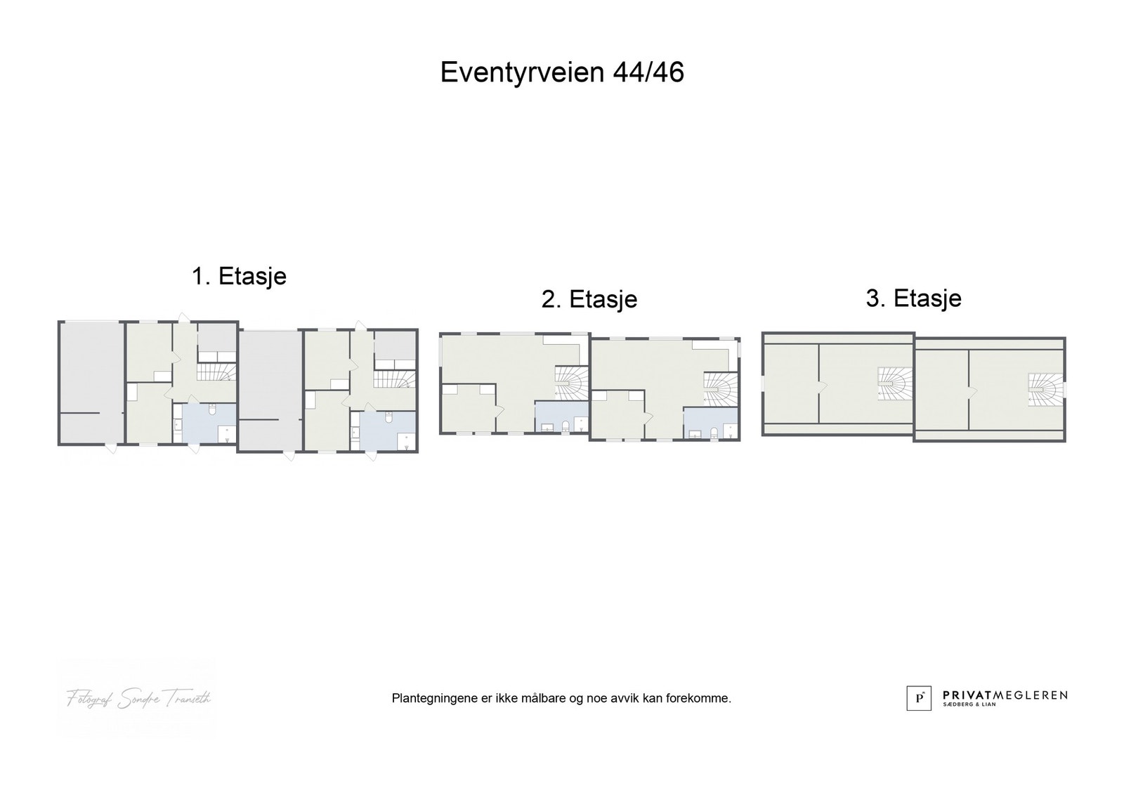 Plantegning alle etasjene - laget av fotograf Galleribilde