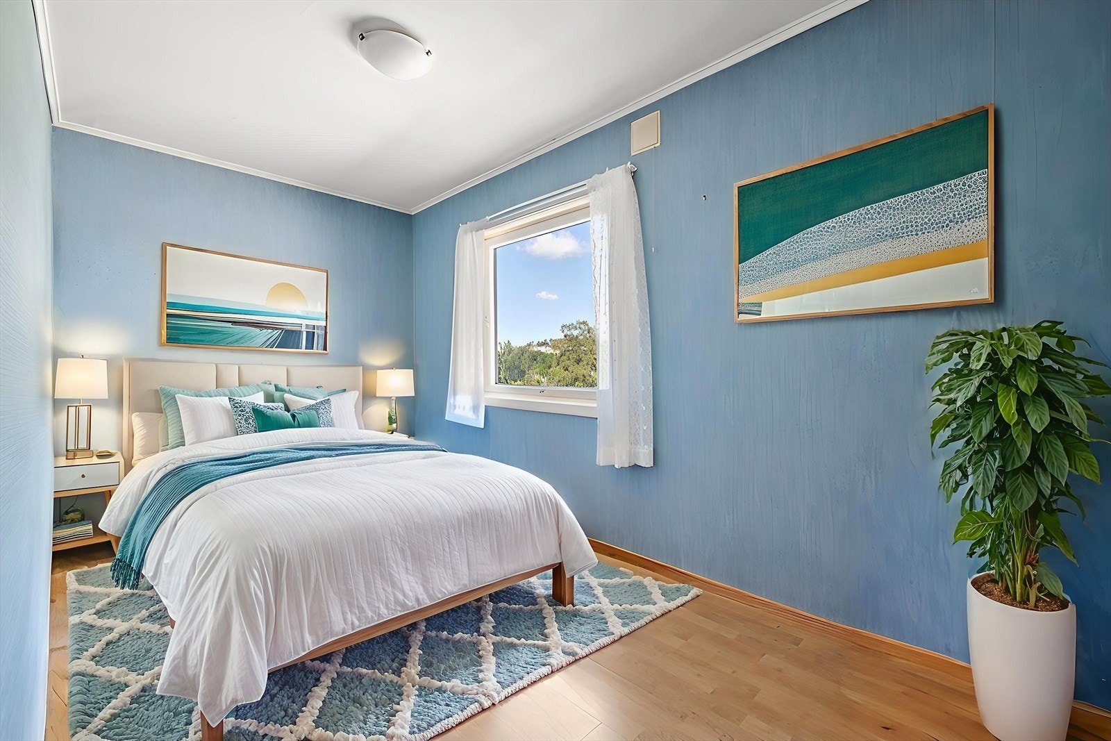 Soverom digitalt møblert for inspirasjon. Avvik i areal kan forekomme da det er brukt digitale verktøy. Galleribilde