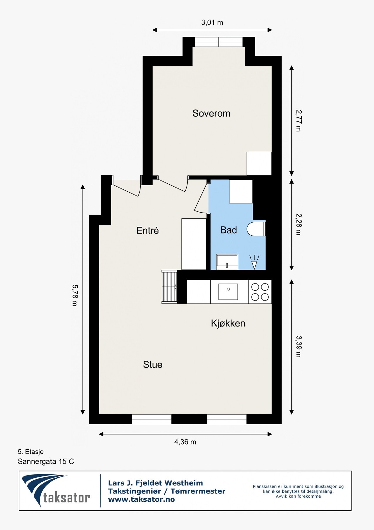 Plantegning med mål. Galleribilde