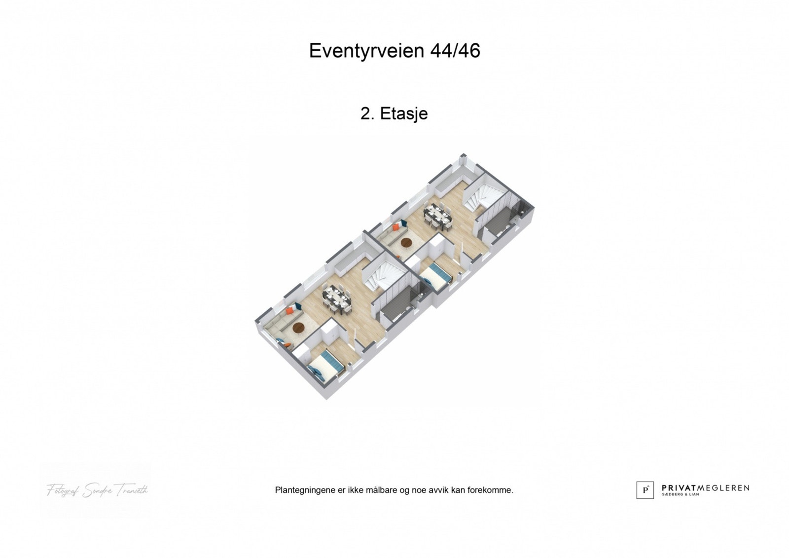 3D plantegning 2.etg - laget av fotograf Galleribilde