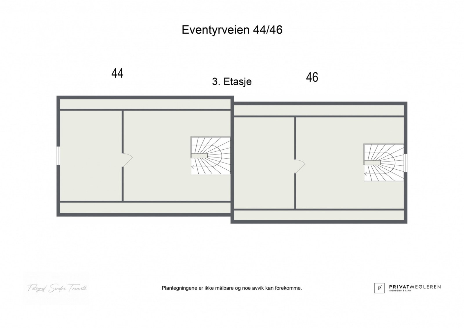 Plantegning 3.etg. laget av fotograf Galleribilde