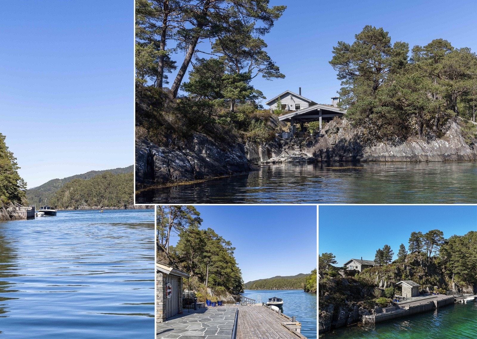 Vi tar oss inn til øyen, med kai og brygge. Galleribilde