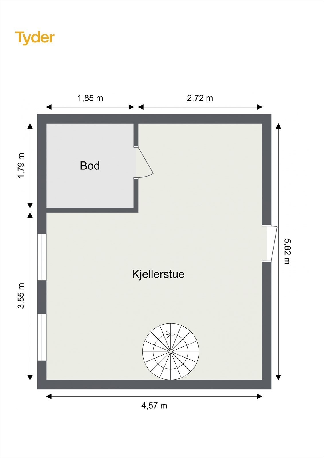 Plantegning kjellerstue Galleribilde