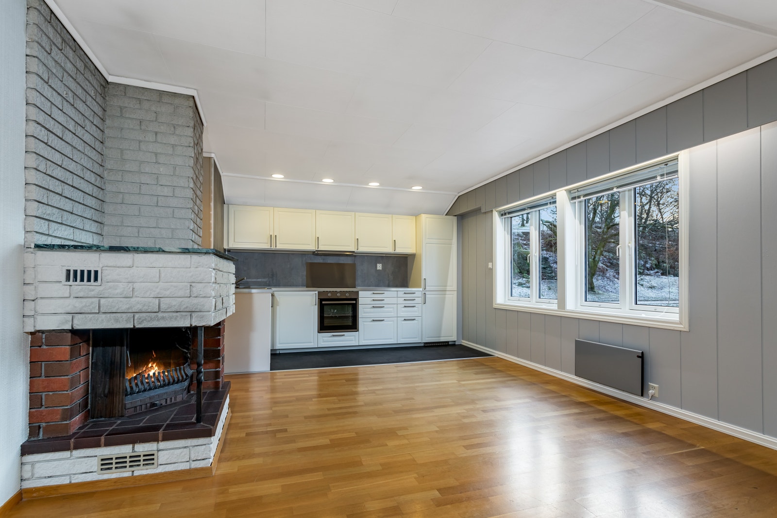 Stue/kjøkken med eget ildsted Galleribilde