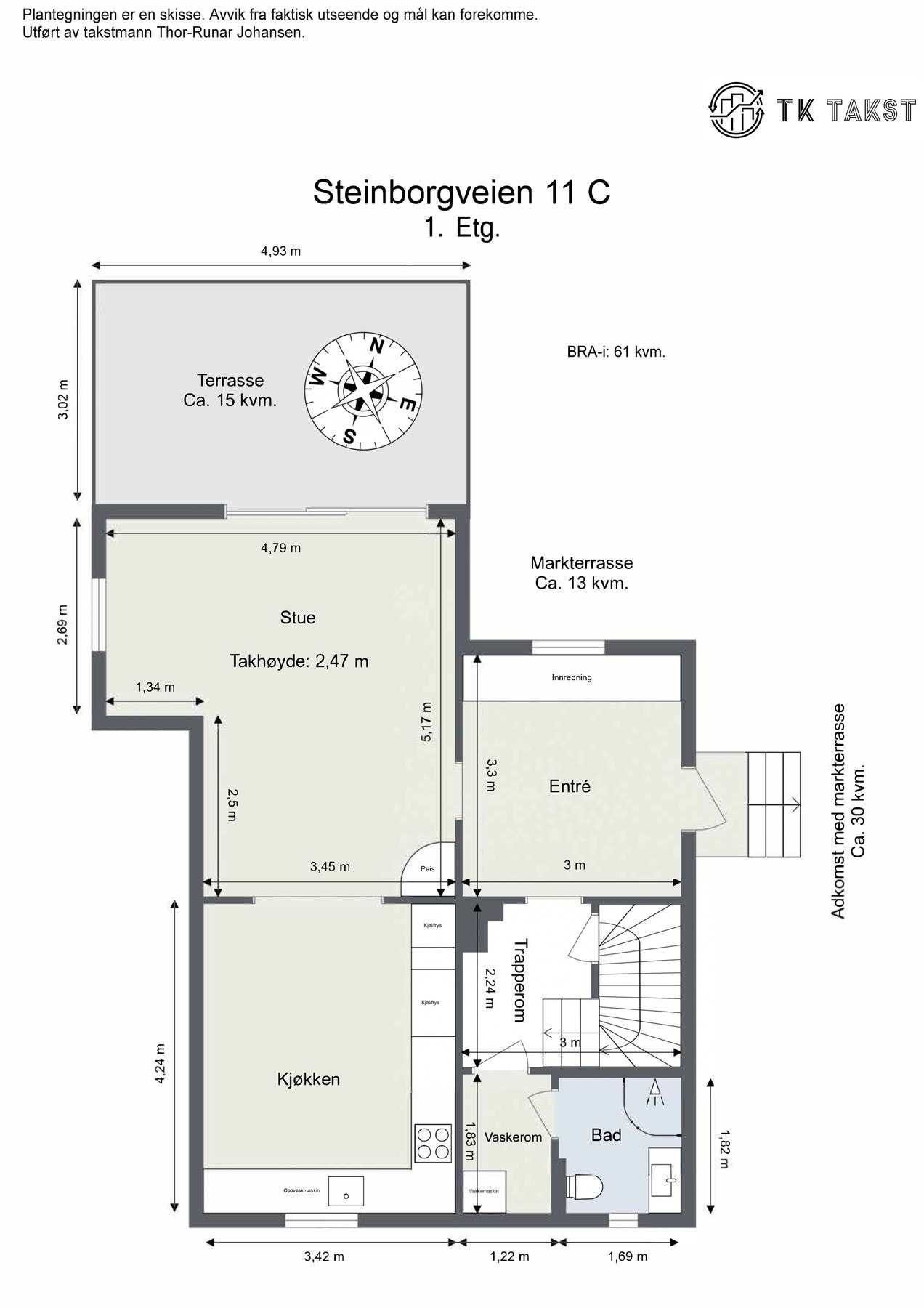 Plantegning 1. etasje Galleribilde