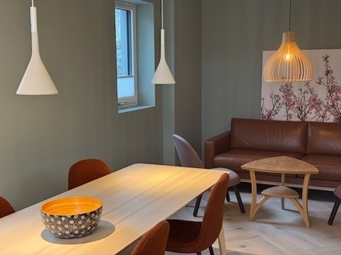 Designlamper over spisebord. Galleribilde