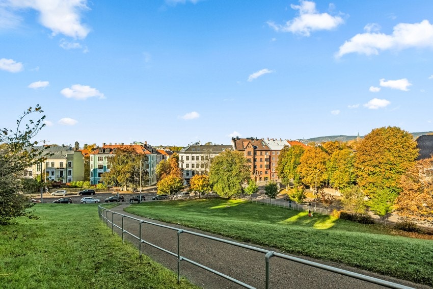 Grøntområdet "Idioten" ligger rett utenfor Galleribilde