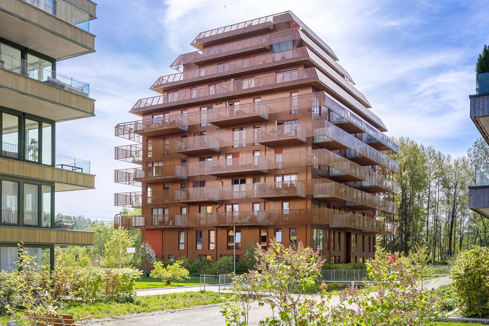 Her har Solon Eiendom bygget nye og flotte leiligheter med unik arkitektur. Galleribilde