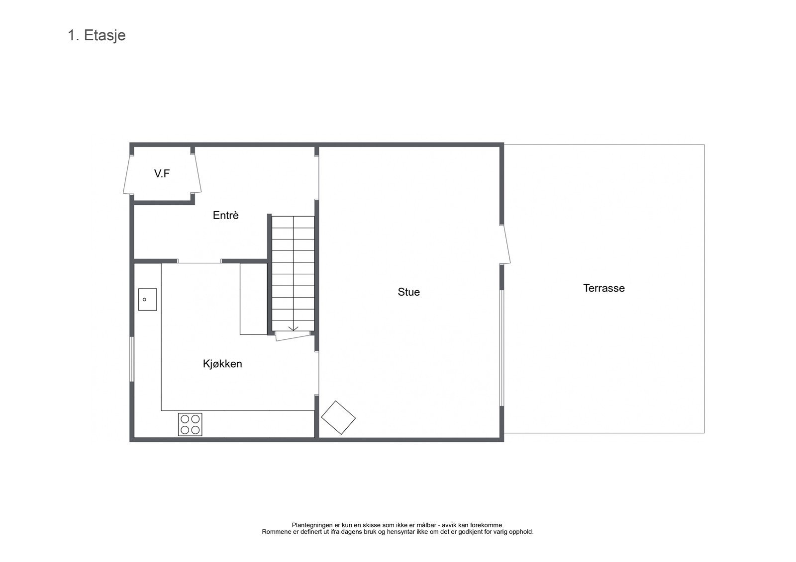 Plantegning for 1. etg Galleribilde