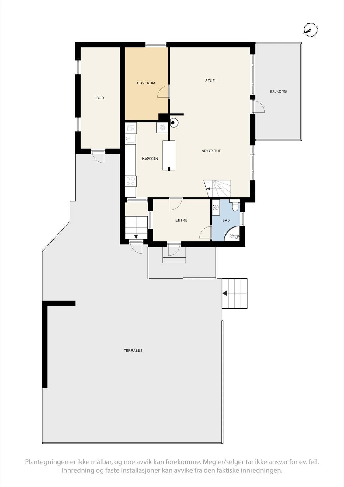 Plantegninger 1. etasje - Ulefossvegen 106. Galleribilde