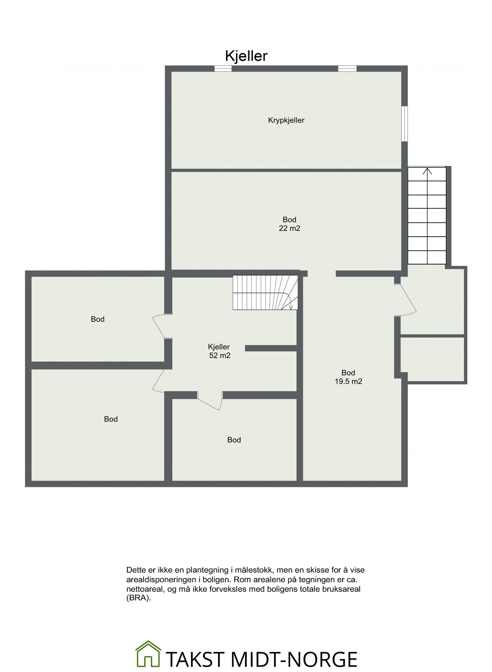 Planskisse kjeller. Galleribilde