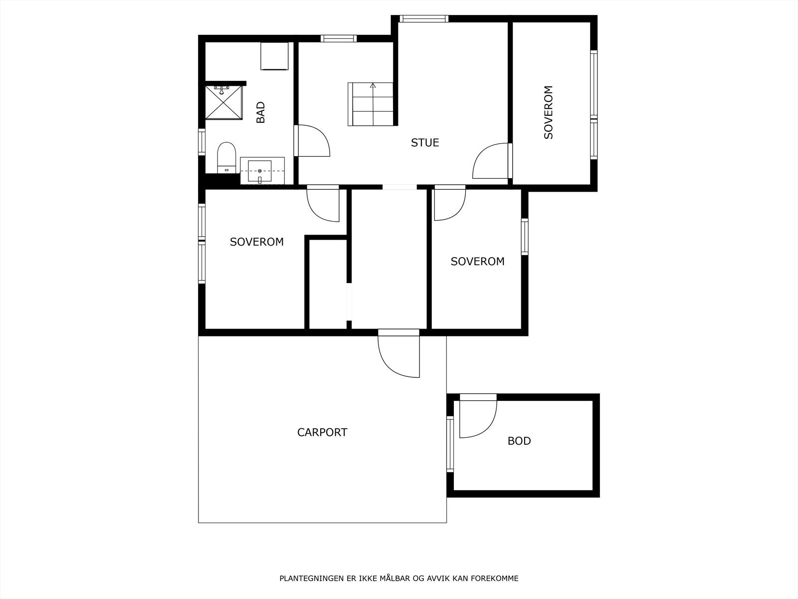 Omvisningen starter i første etasje. Her er det entre, 3 soverom, bad og tv-stue med trapp opp til hovedetasje. Galleribilde