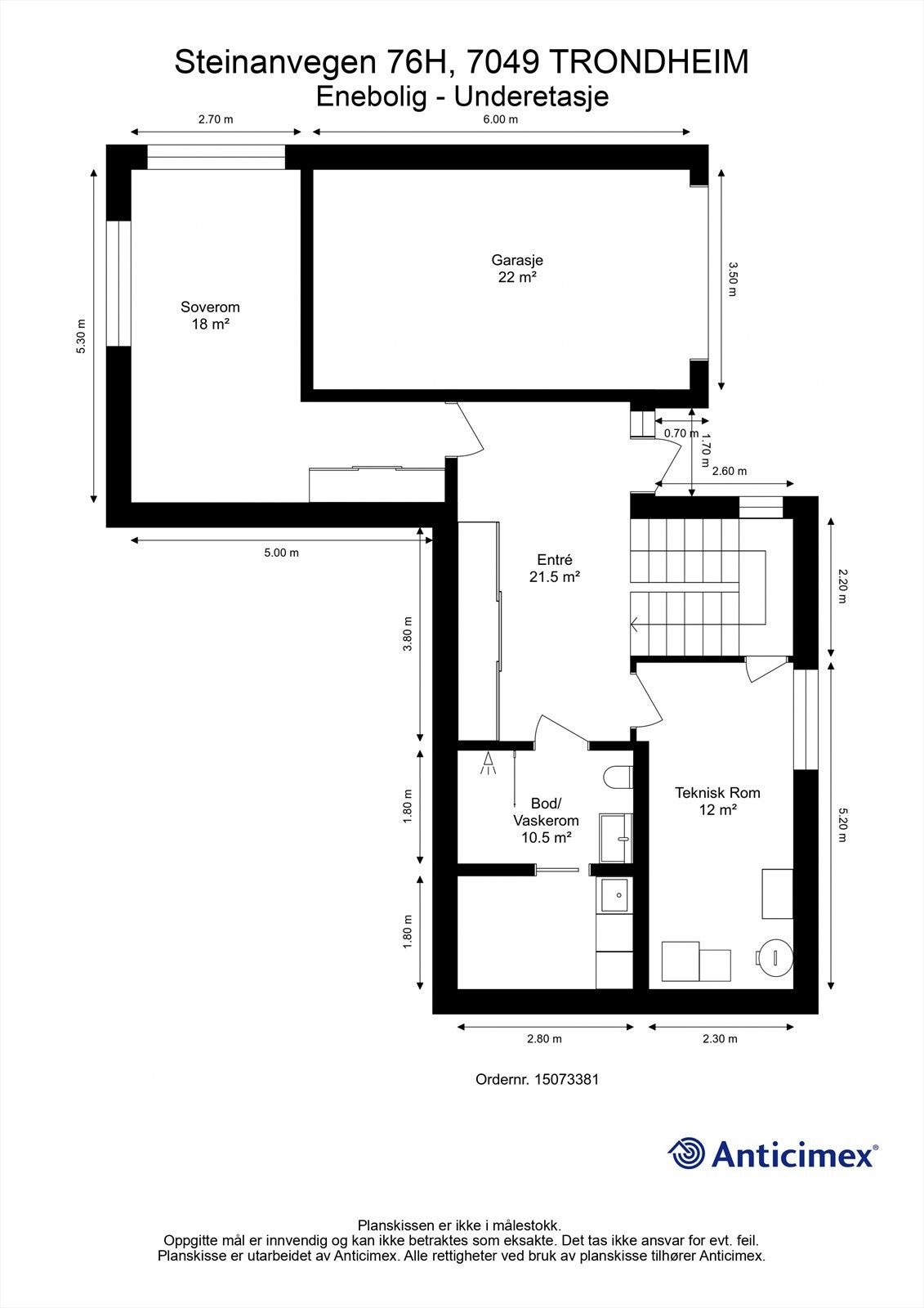 Plantegning underetasje Galleribilde