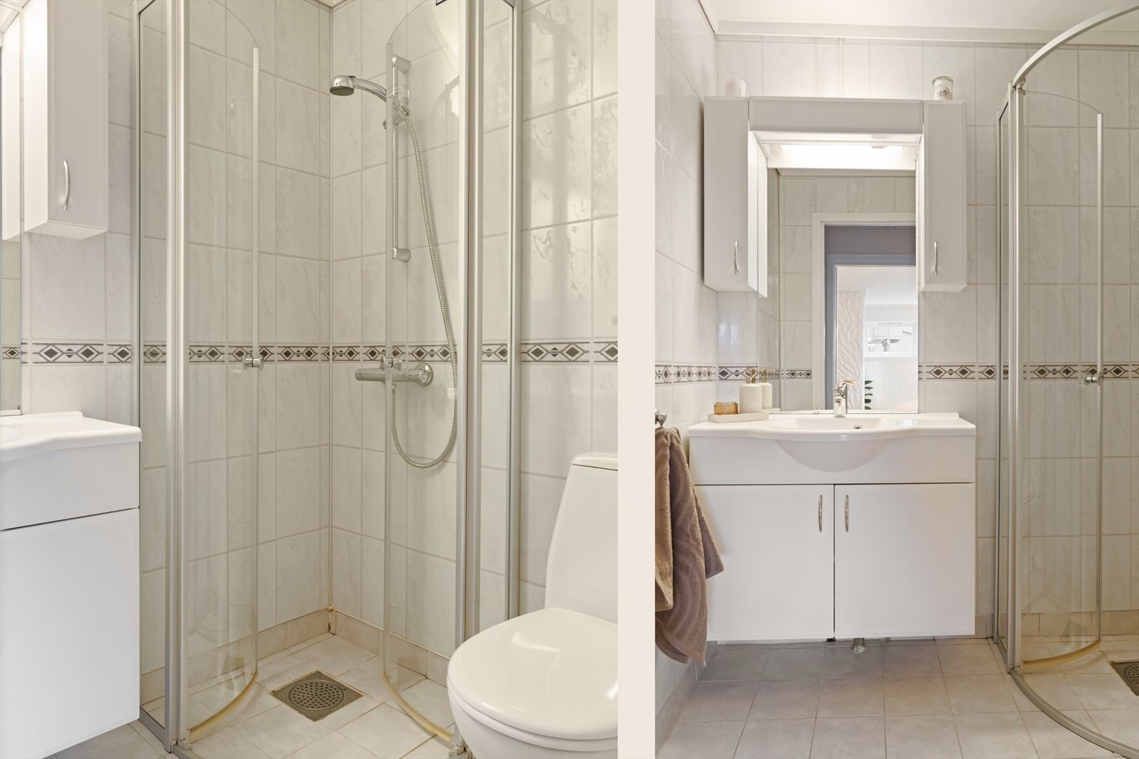 Badet i samme etasje er lyst og romslig, og har selvfølgelig gulvvarme Galleribilde