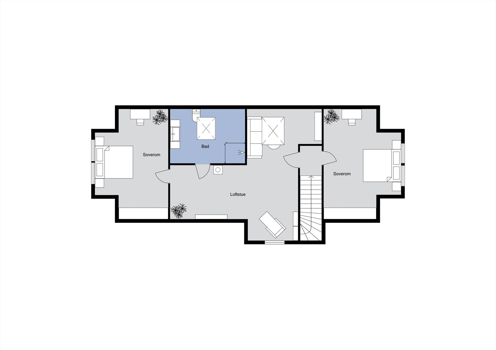 Planløsning loft Galleribilde