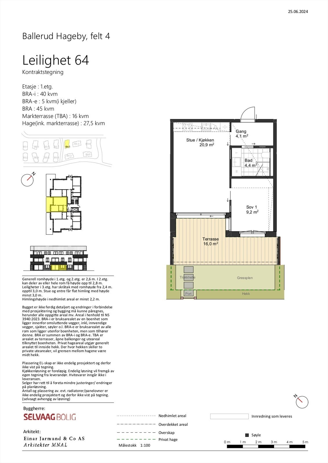 Kontraktstegning leil. 64 Galleribilde