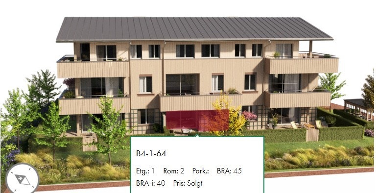 Kunstnerisk illustrasjon. Viser leilighetens plassering. Bilde lånt av Selvaag Bolig. Galleribilde