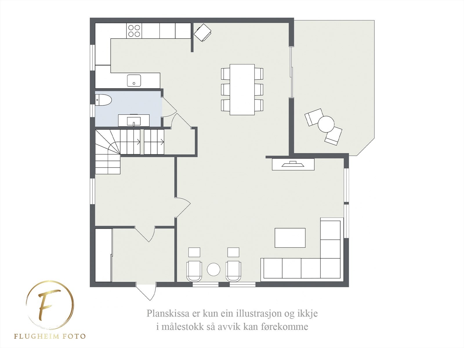 Planteikning 1. etasje. Galleribilde